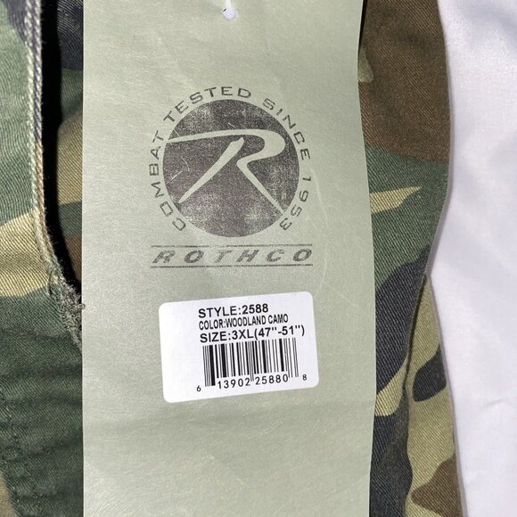 New Rothco Woodland Camo Paratrooper Fatigue Pants Mens 3XL 47”-51” 8 Pocket BDU - Picture 13 of 13